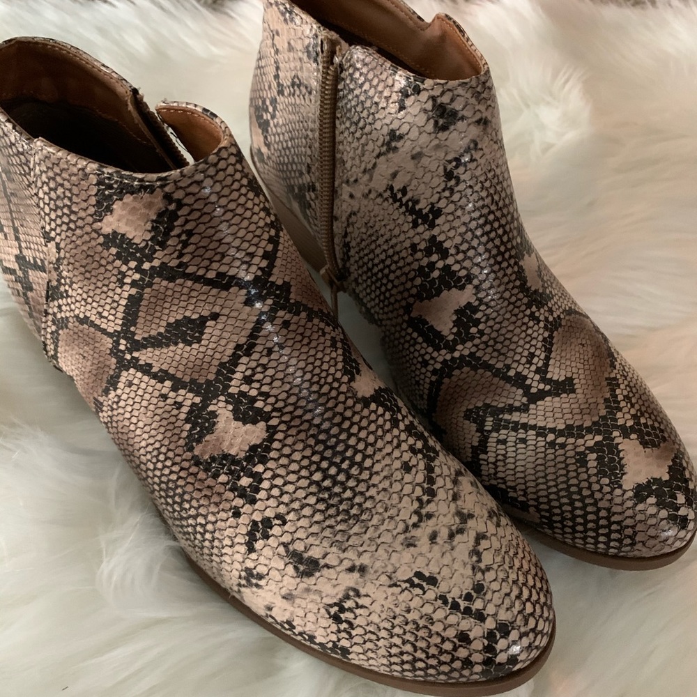 Soda Snakeskin booties